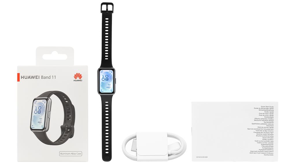 Vòng đeo tay thông minh Huawei Band 11 viền nhôm dây Fluor Màu Đen