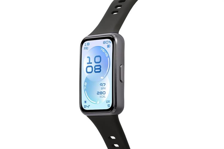 Vòng đeo tay thông minh Huawei Band 11 viền nhôm dây Fluor Màu Đen