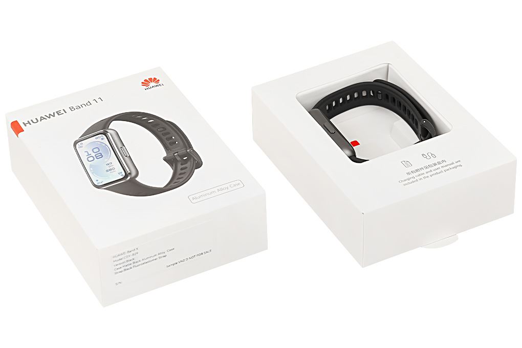 Vòng đeo tay thông minh Huawei Band 11 viền nhôm dây Fluor Màu Đen