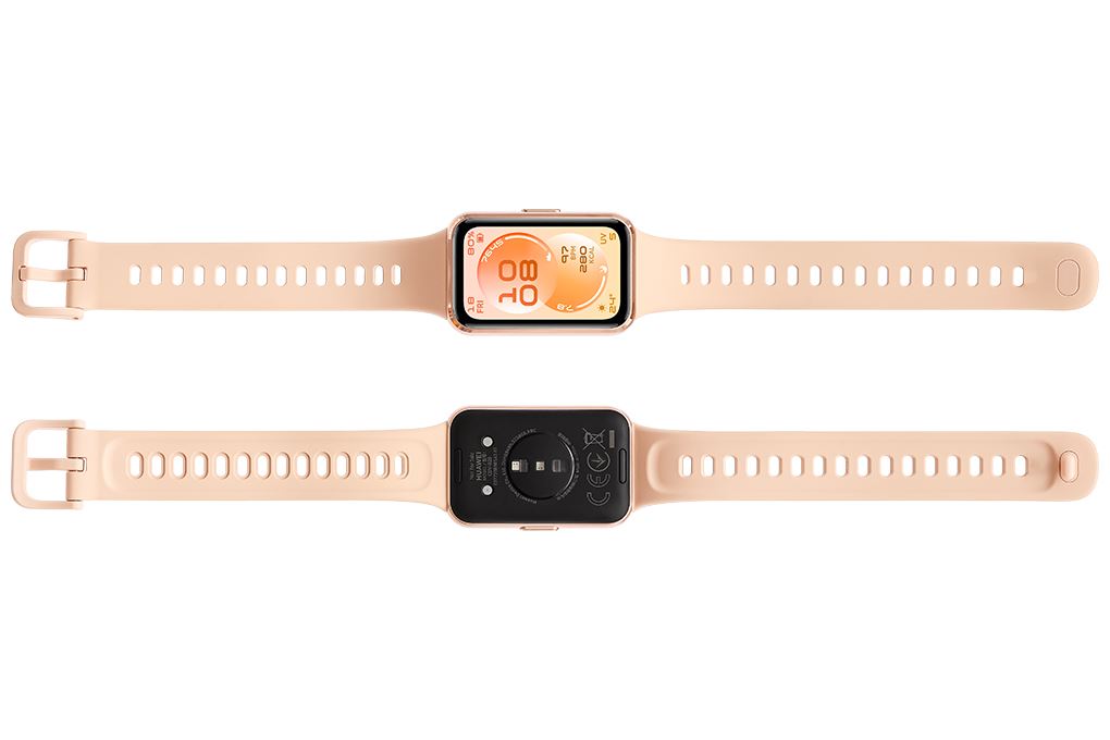 Vòng đeo tay thông minh Huawei Band 11 viền nhôm dây Fluor Màu Hồng