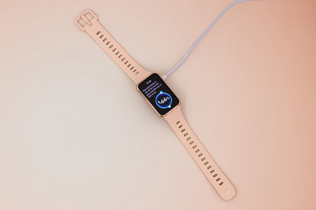 Vòng đeo tay thông minh Huawei Band 11 viền nhôm dây Fluor Màu Hồng