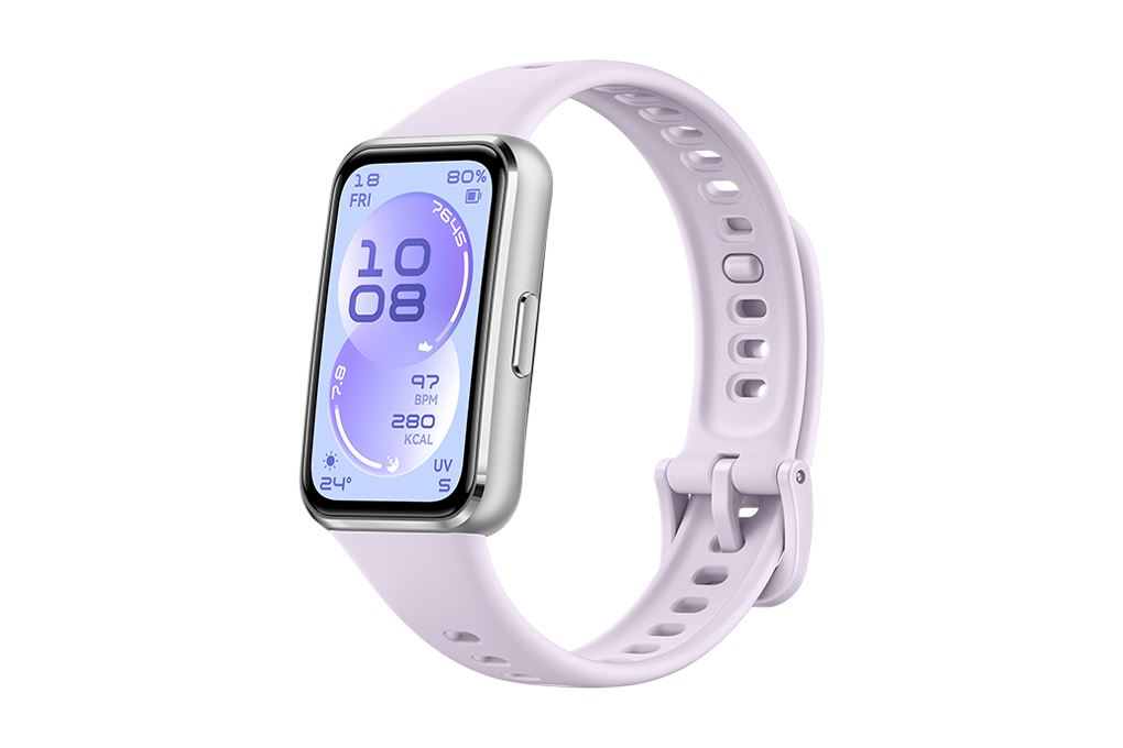 Vòng đeo tay thông minh Huawei Band 11 viền nhôm dây Fluor Màu Tím