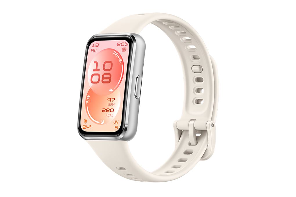 Vòng đeo tay thông minh Huawei Band 11 viền nhôm dây Fluor Màu Trắng