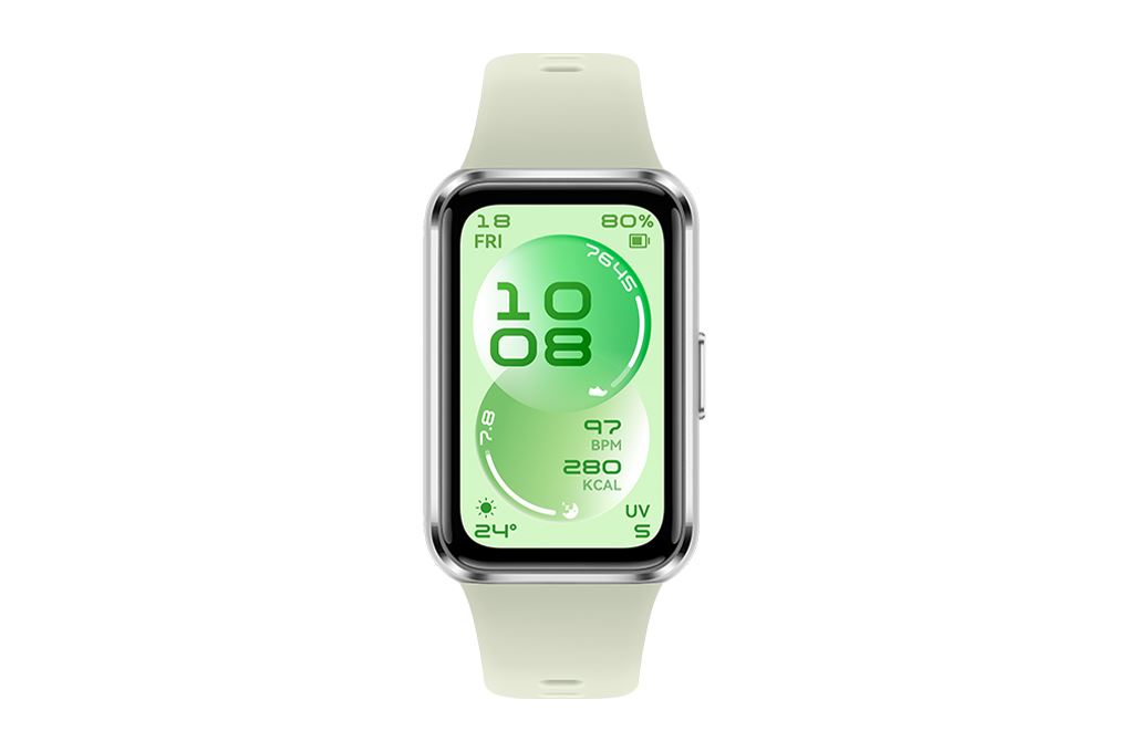 Vòng đeo tay thông minh Huawei Band 11 viền nhôm dây Fluor Màu Xanh lá