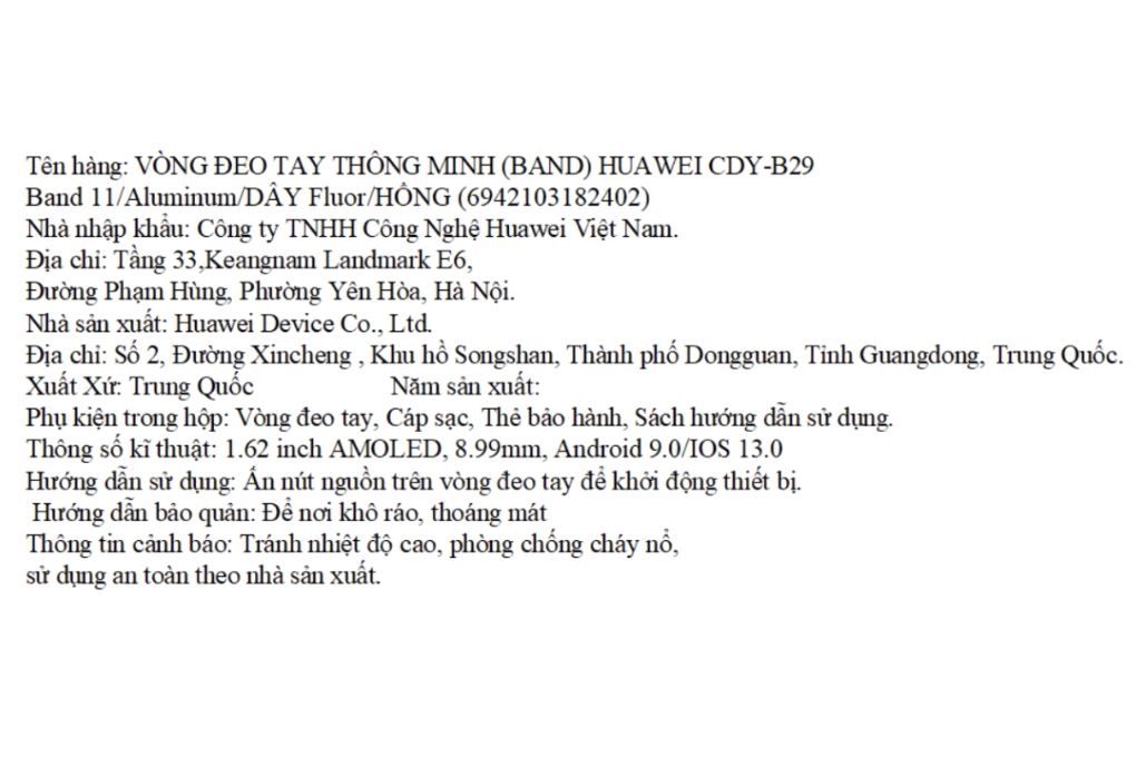 Vòng đeo tay thông minh Huawei Band 11 viền nhôm dây Fluor Màu Hồng