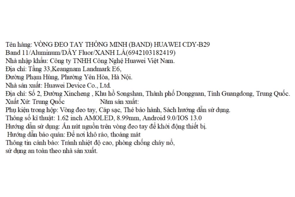 Vòng đeo tay thông minh Huawei Band 11 viền nhôm dây Fluor Màu Xanh lá