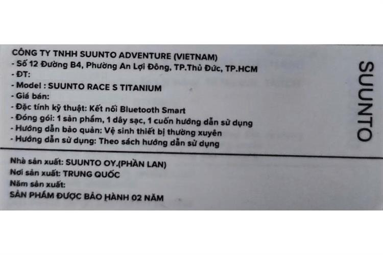 Suunto Race S Titanium 45mm dây silicone Màu Trắng