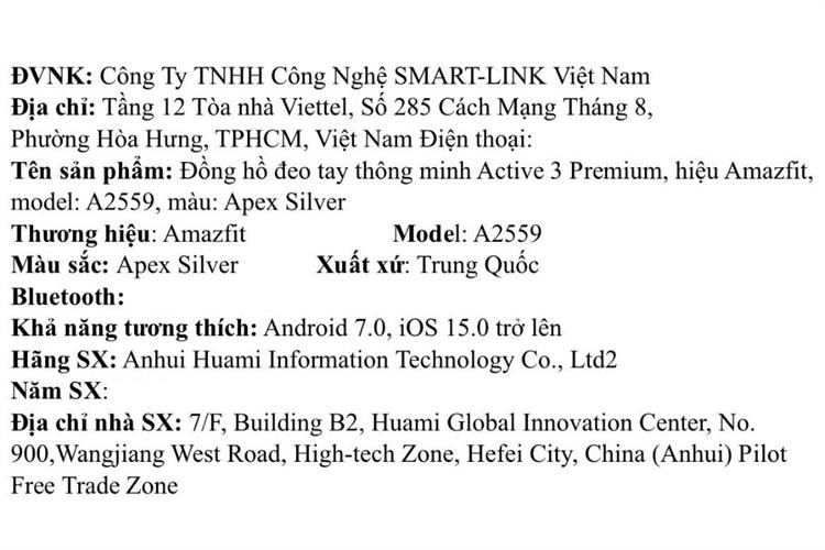 Amazfit Active 3 Premium 46mm dây silicone Màu Đen