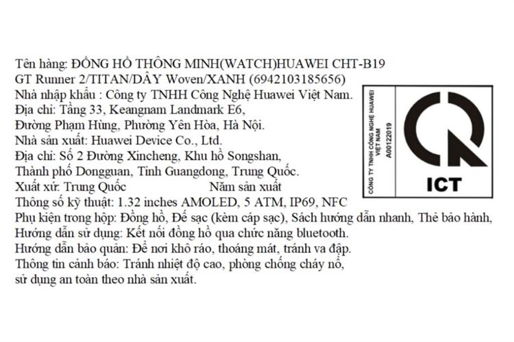 Huawei Watch GT Runner 2 43.5mm dây Nylon Màu Xanh Dương