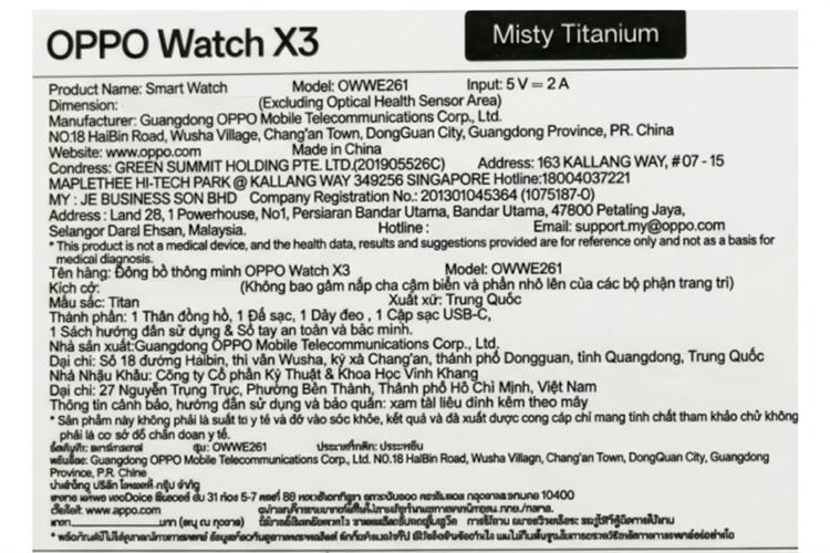 OPPO Watch X3 47.4mm dây cao su Màu Xám
