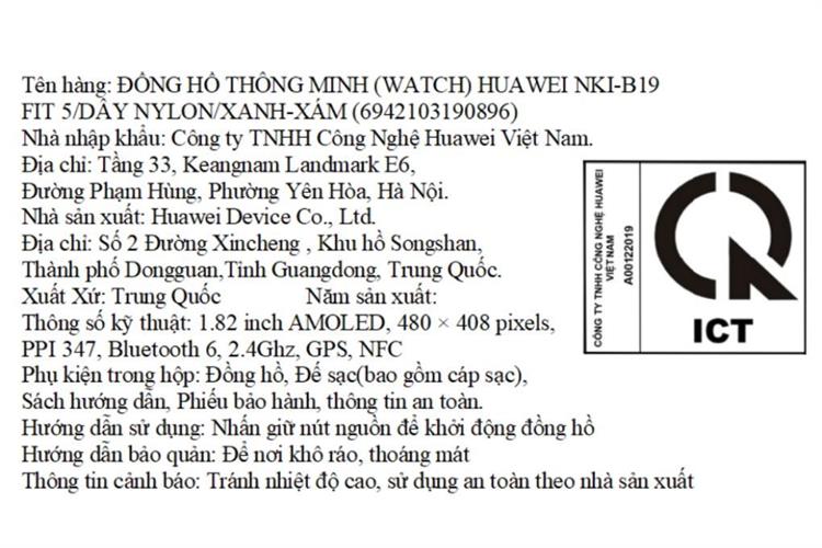 Huawei Watch Fit 5 42.9mm dây nylon Màu Xanh - Xám