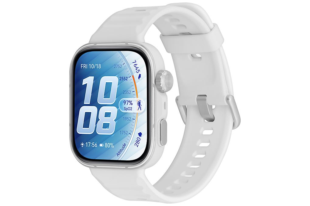 Huawei Watch Fit 5 Pro 44.5mm viền Titanium Micro Arc Oxidation dây Fluoro Màu Trắng