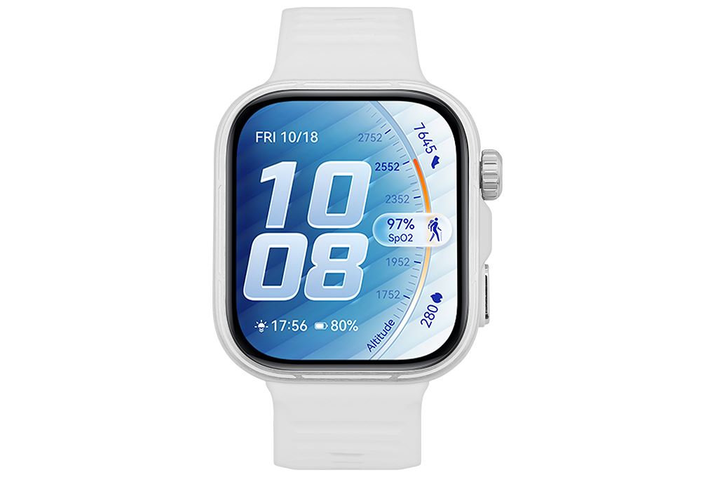 Huawei Watch Fit 5 Pro 44.5mm viền Titanium Micro Arc Oxidation dây Fluoro Màu Trắng