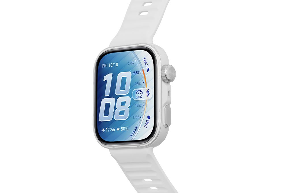 Huawei Watch Fit 5 Pro 44.5mm viền Titanium Micro Arc Oxidation dây Fluoro Màu Trắng