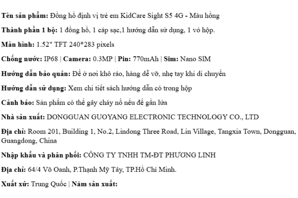 Đồng hồ định vị trẻ em Kidcare Sight S5 4G Màu Hồng
