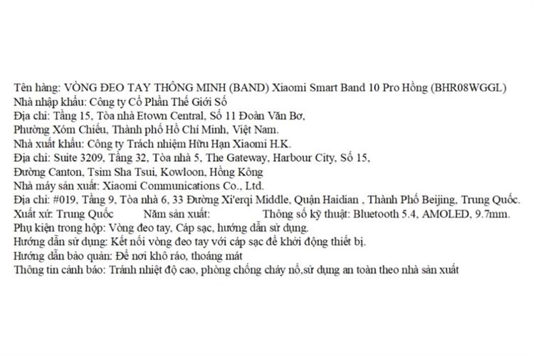 Vòng đeo tay thông minh Mi Band 10 Pro Màu Hồng