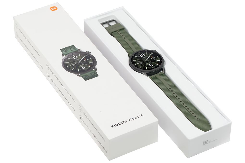 Xiaomi Watch S5 46mm viền Carbon dây Woven Màu Xanh lá