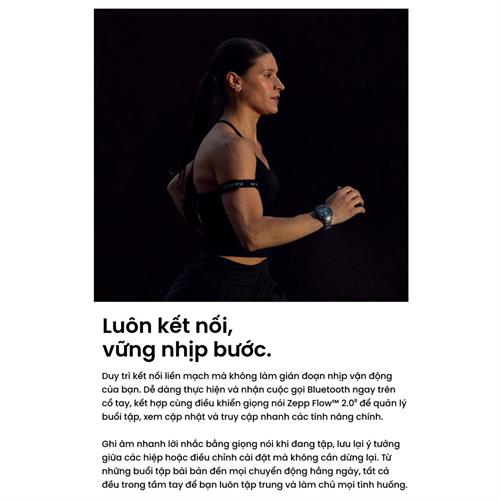 Amazfit Bip Balance 3 51.4mm dây silicone Màu Đen