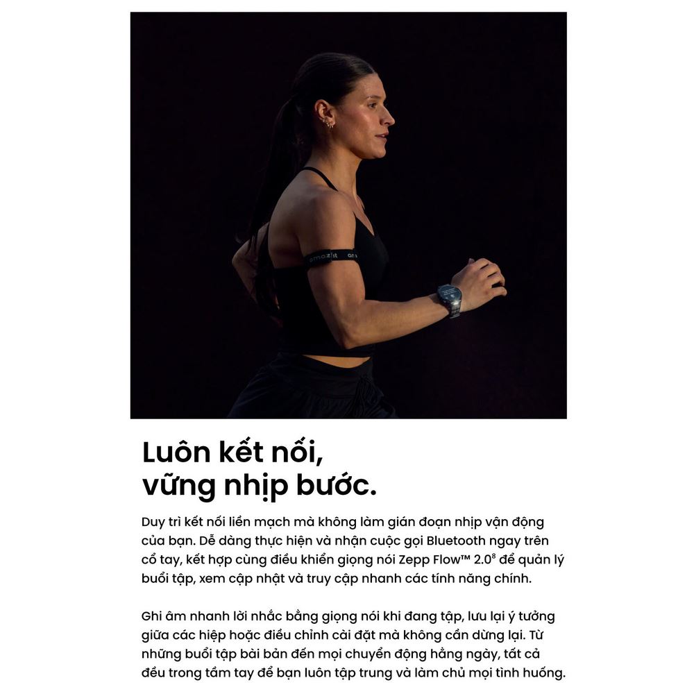 Amazfit Balance 3 51.4mm dây silicone Màu Đen