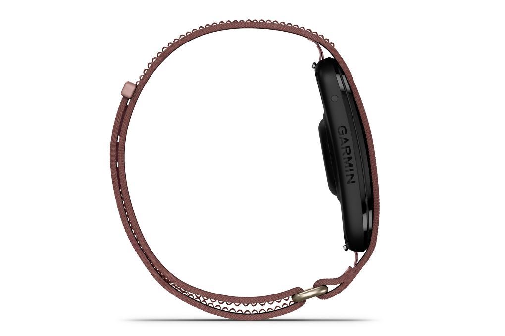 Vòng đeo tay thông minh Garmin CIRQA size S-M dây vải Màu Hồng đất