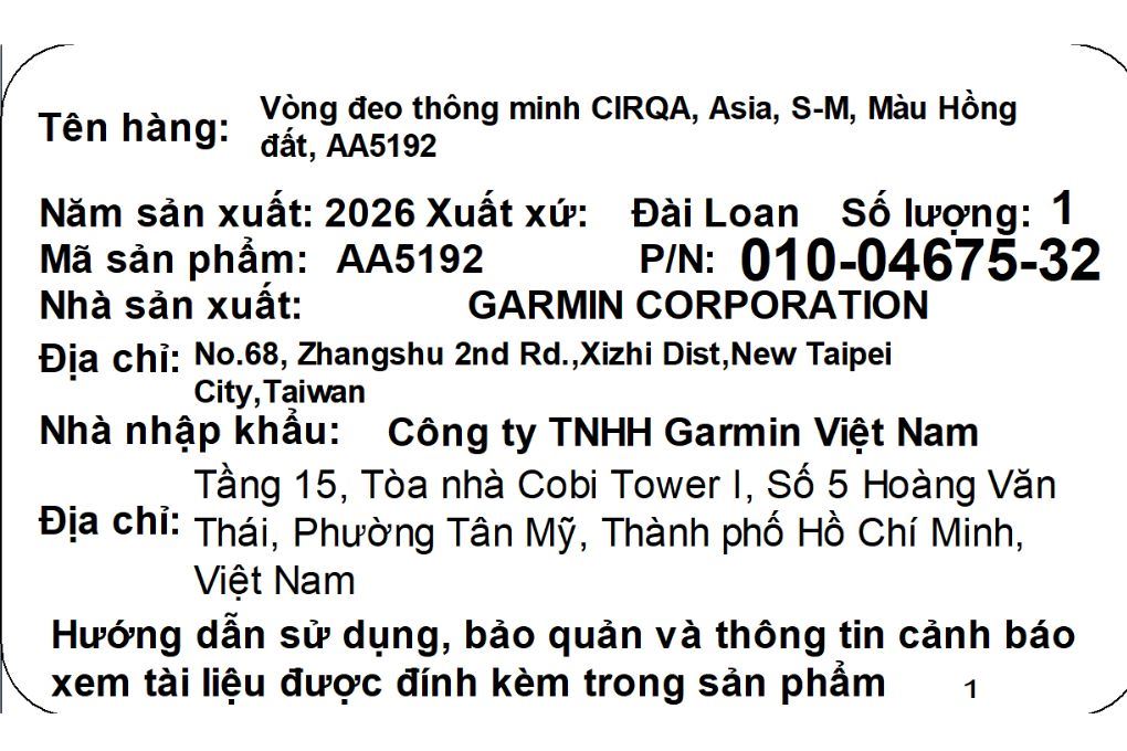 Vòng đeo tay thông minh Garmin CIRQA size S-M dây vải Màu Hồng đất