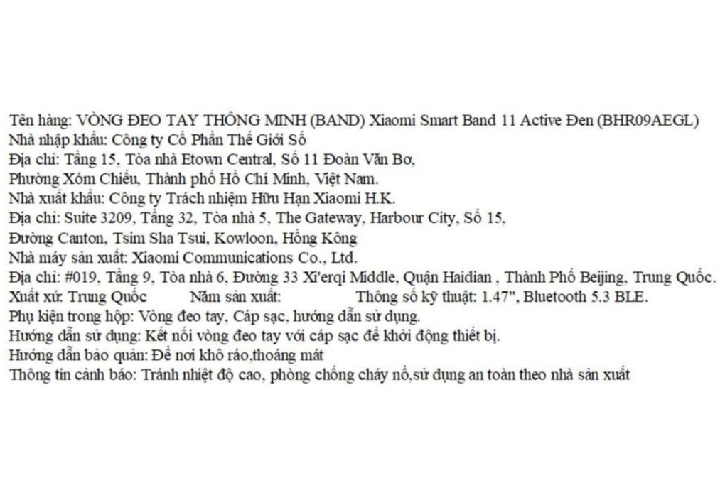 Vòng đeo tay thông minh Mi Band 11 Active Màu Đen