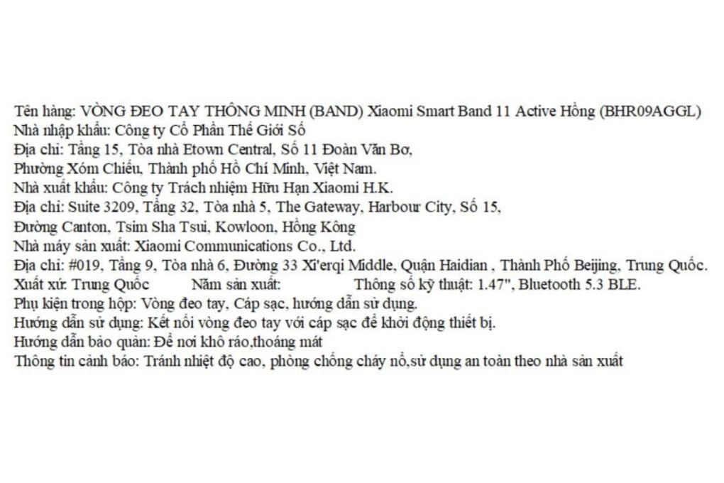 Vòng đeo tay thông minh Mi Band 11 Active Màu Hồng