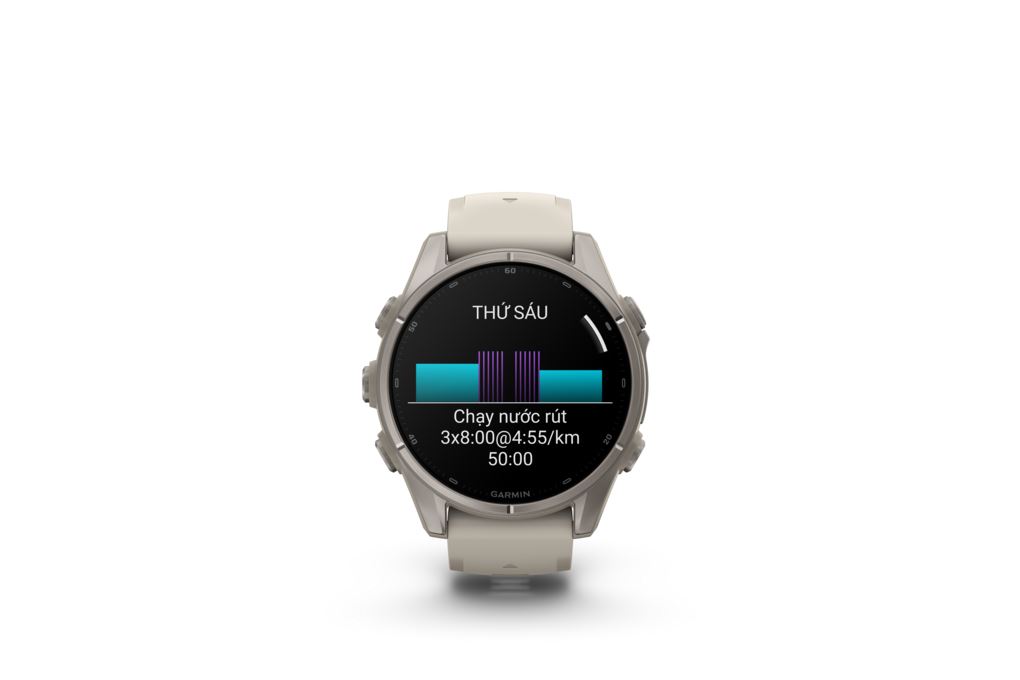 Garmin Fenix 9 Sapphire 43mm viền Titanium dây silicone Màu Xám