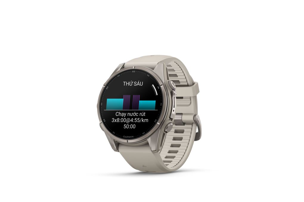 Garmin Fenix 9 Sapphire 43mm viền Titanium dây silicone Màu Xám