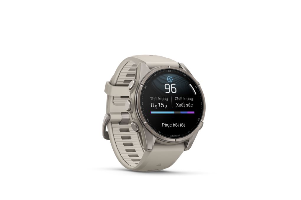 Garmin Fenix 9 Sapphire 43mm viền Titanium dây silicone Màu Xám