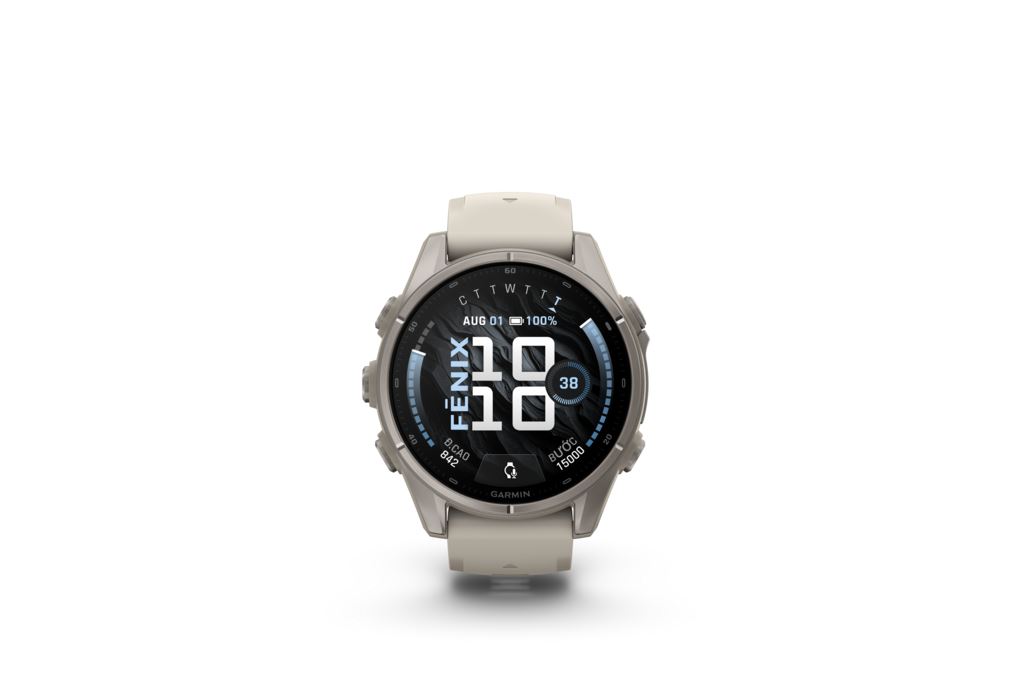 Garmin Fenix 9 Sapphire 43mm viền Titanium dây silicone Màu Xám