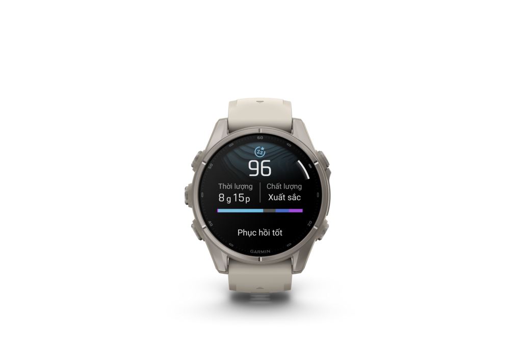 Garmin Fenix 9 Sapphire 43mm viền Titanium dây silicone Màu Xám
