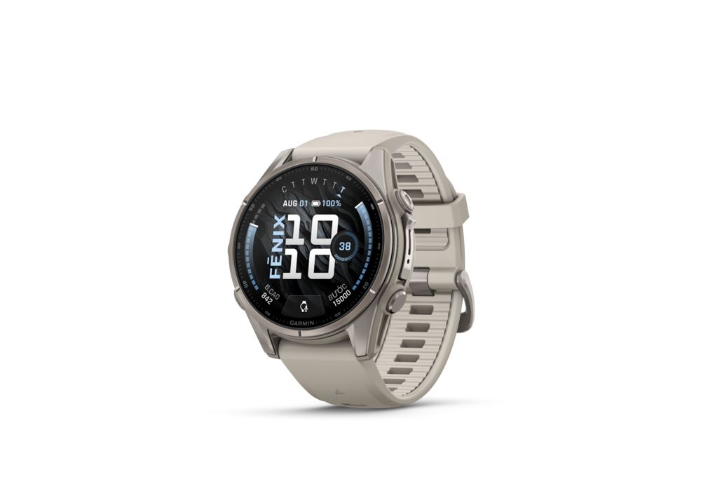 Garmin Fenix 9 Sapphire 43mm viền Titanium dây silicone Màu Xám