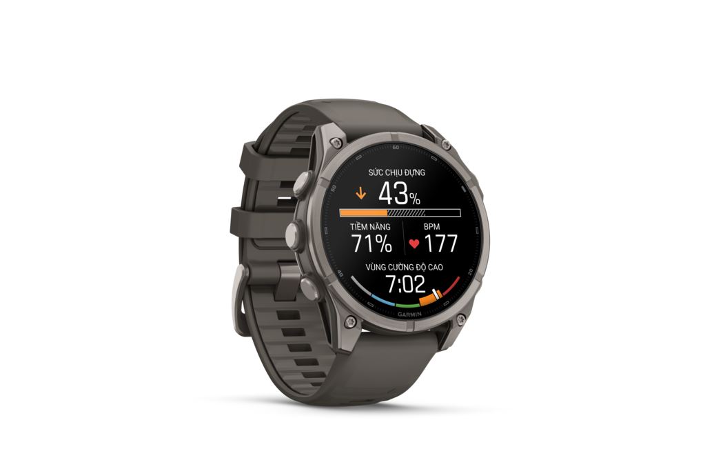 Garmin Fenix 9 Sapphire 47mm viền Titanium dây silicone Màu Xám
