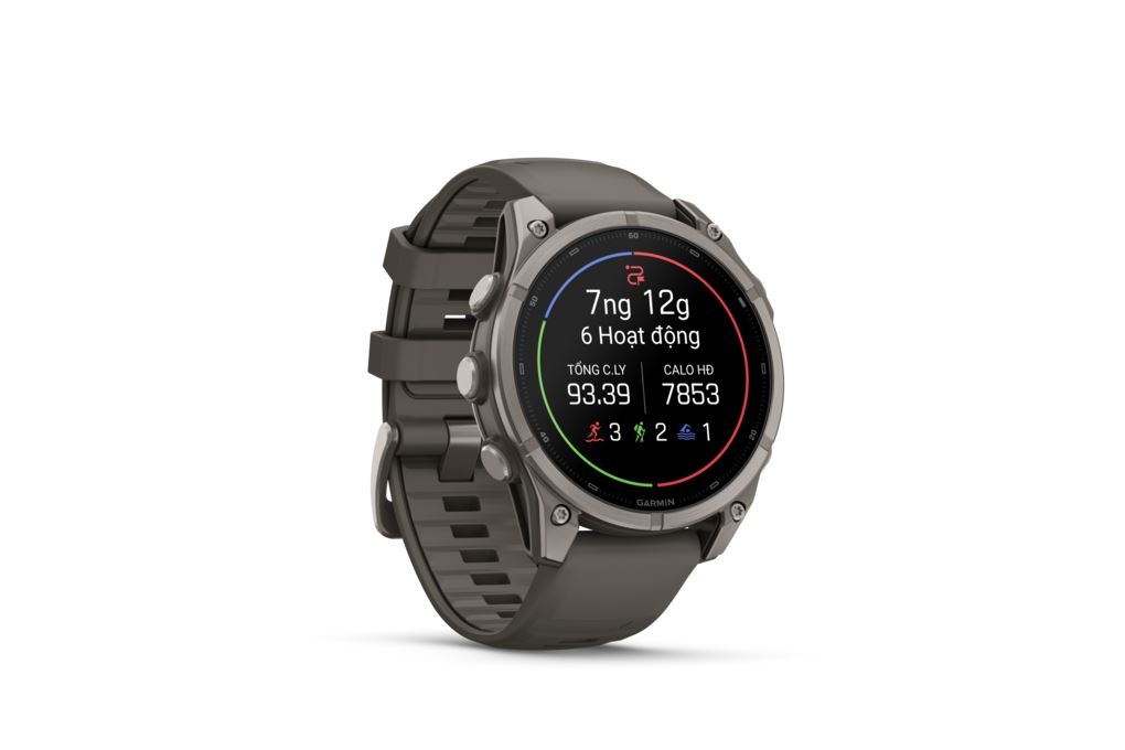 Garmin Fenix 9 Sapphire 47mm viền Titanium dây silicone Màu Xám