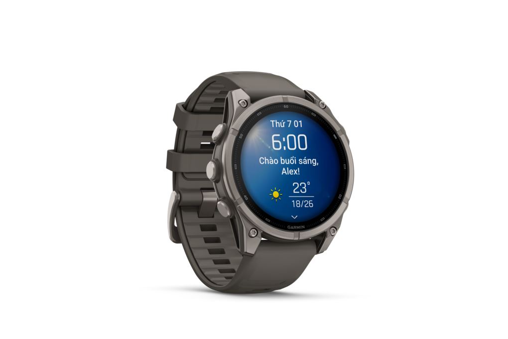 Garmin Fenix 9 Sapphire 47mm viền Titanium dây silicone Màu Xám