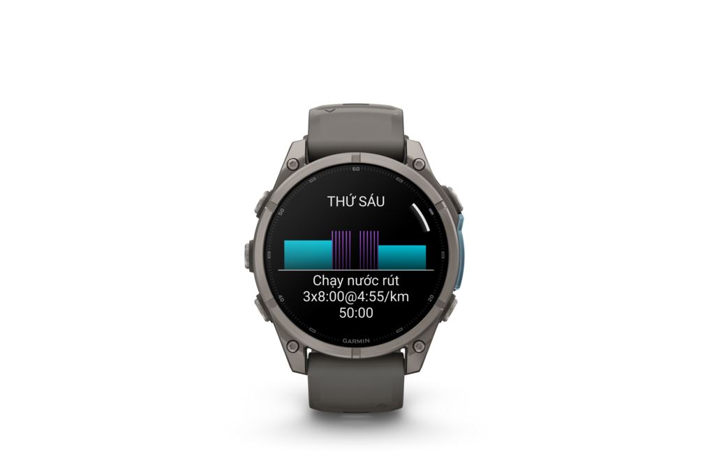 Garmin Fenix 9 Sapphire 47mm viền Titanium dây silicone Màu Xám