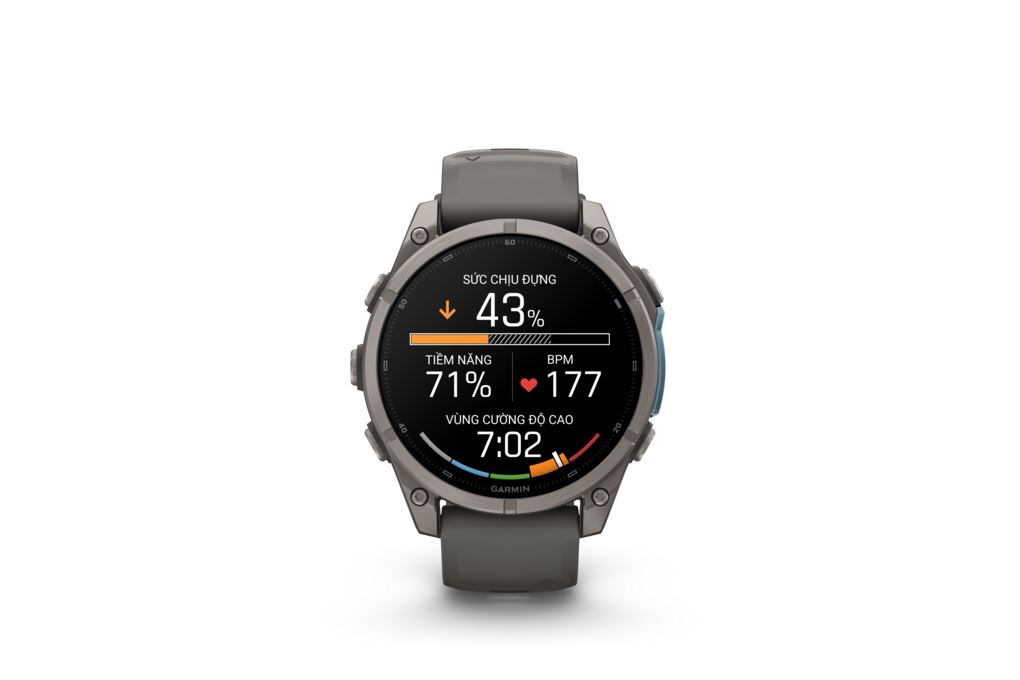 Garmin Fenix 9 Sapphire 47mm viền Titanium dây silicone Màu Xám
