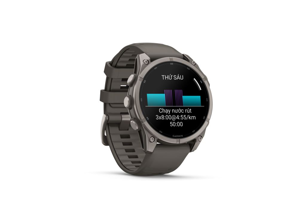 Garmin Fenix 9 Sapphire 47mm viền Titanium dây silicone Màu Xám
