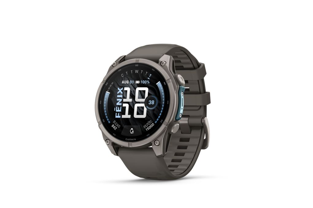 Garmin Fenix 9 Sapphire 47mm viền Titanium dây silicone Màu Xám
