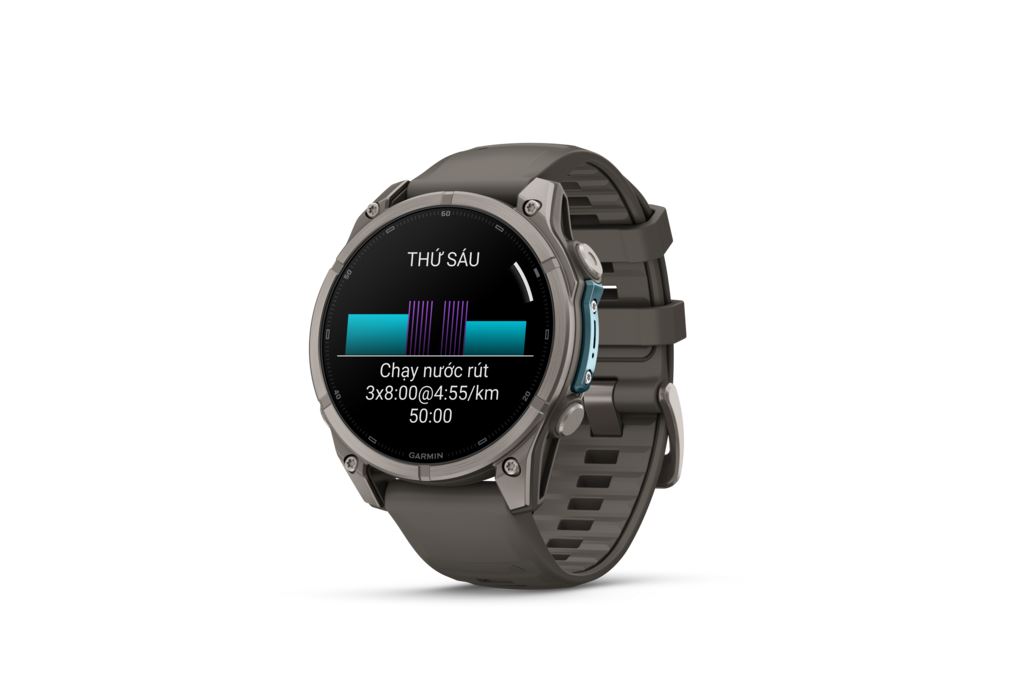 Garmin Fenix 9 Sapphire 47mm viền Titanium dây silicone Màu Xám