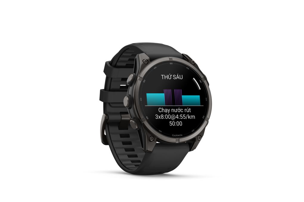 Garmin Fenix 9 Sapphire 47mm viền Titanium Carbon dây silicone Màu Đen