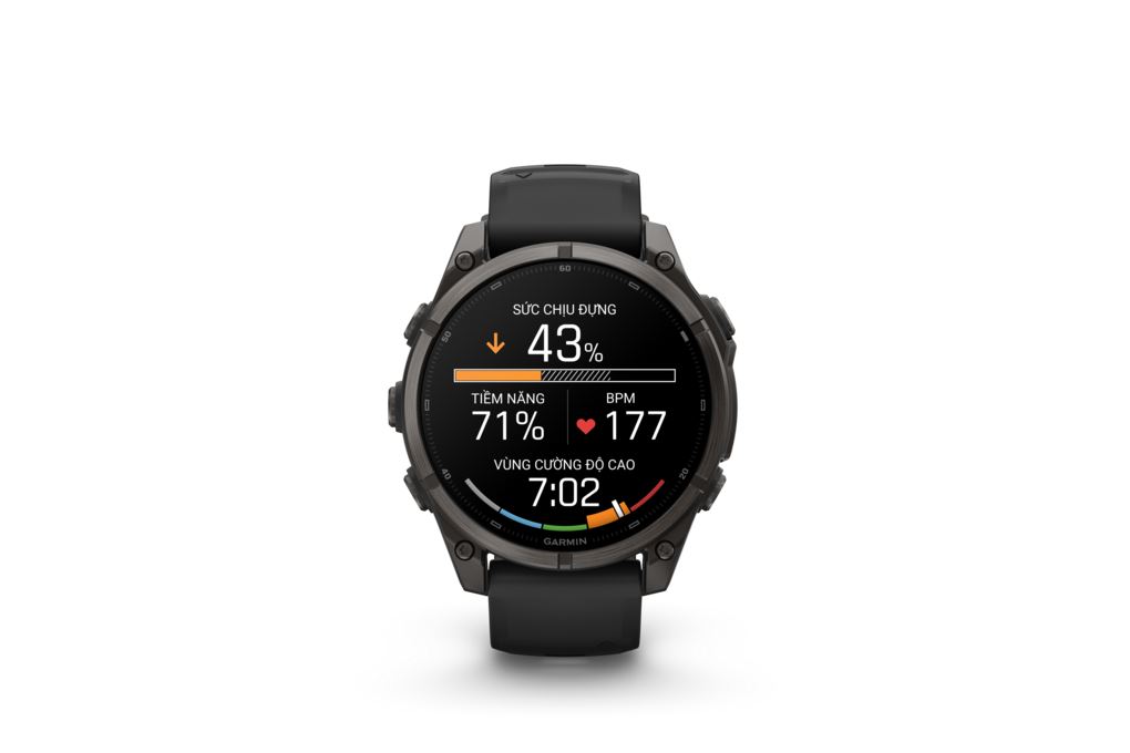 Garmin Fenix 9 Sapphire 47mm viền Titanium Carbon dây silicone Màu Đen