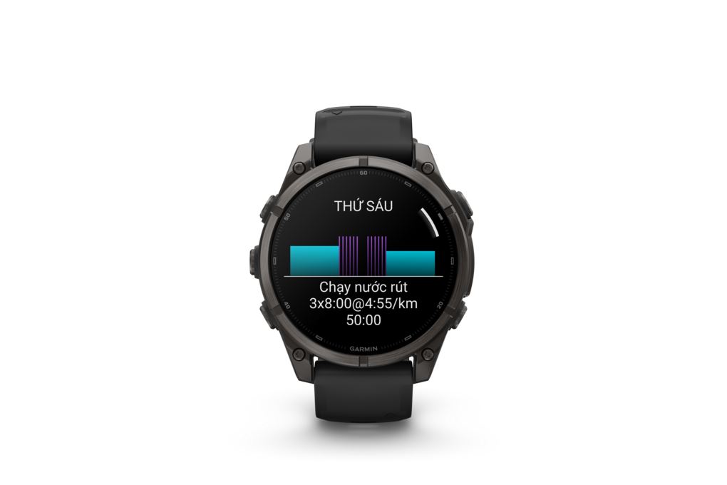Garmin Fenix 9 Sapphire 47mm viền Titanium Carbon dây silicone Màu Đen
