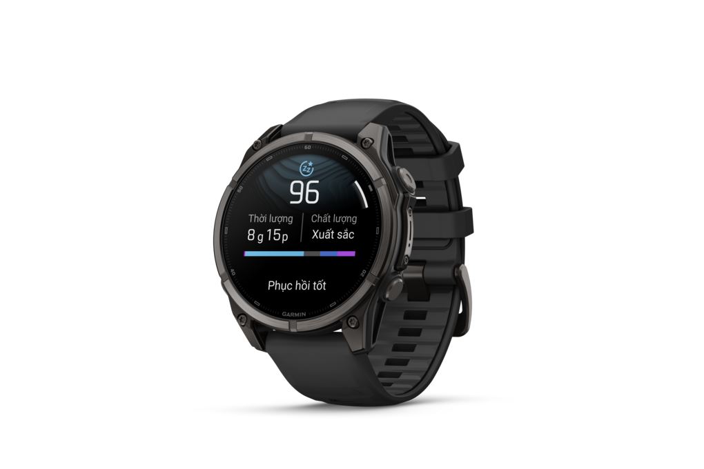 Garmin Fenix 9 Sapphire 47mm viền Titanium Carbon dây silicone Màu Đen