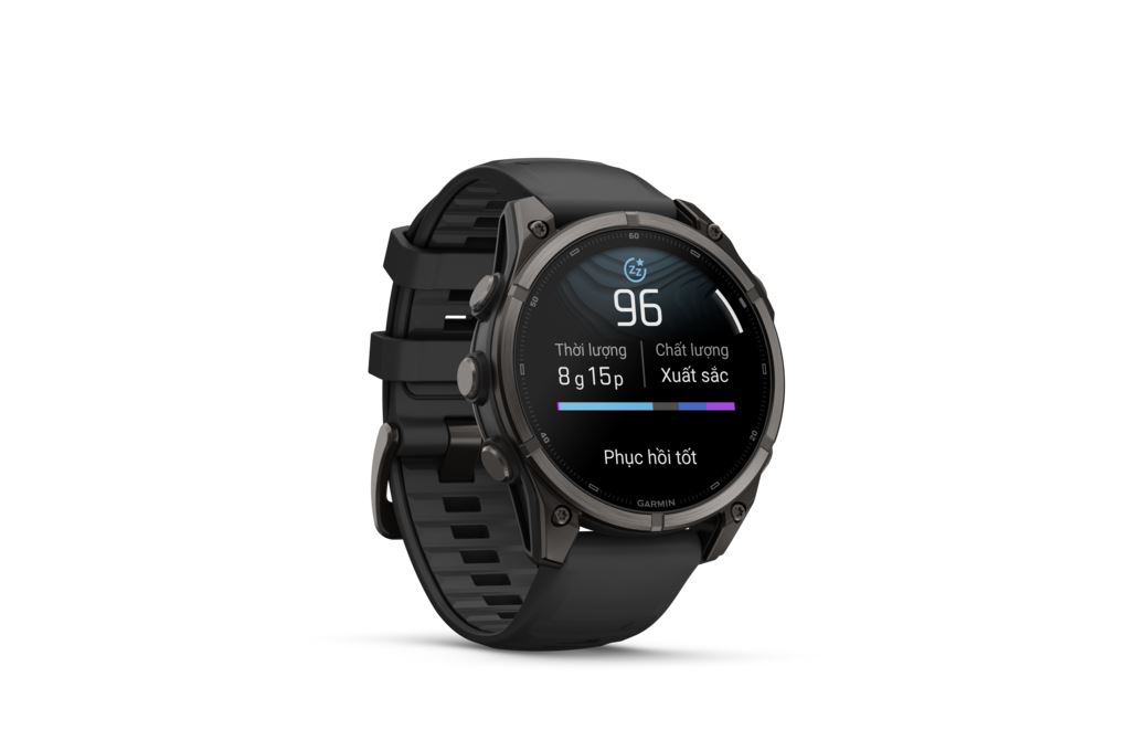 Garmin Fenix 9 Sapphire 47mm viền Titanium Carbon dây silicone Màu Đen