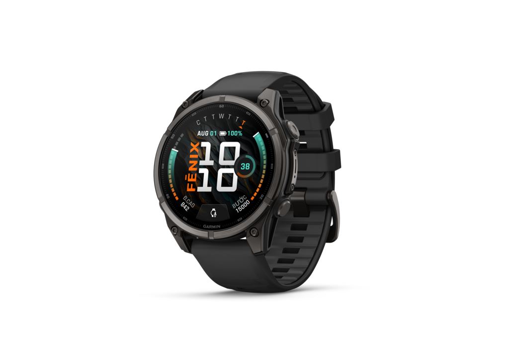 Garmin Fenix 9 Sapphire 47mm viền Titanium Carbon dây silicone Màu Đen