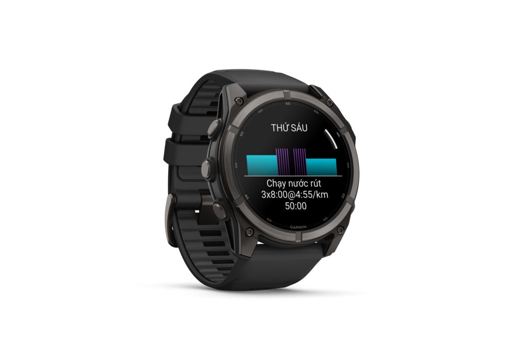 Garmin Fenix 9 Sapphire 51mm viền Titanium Carbon dây silicone Màu Đen