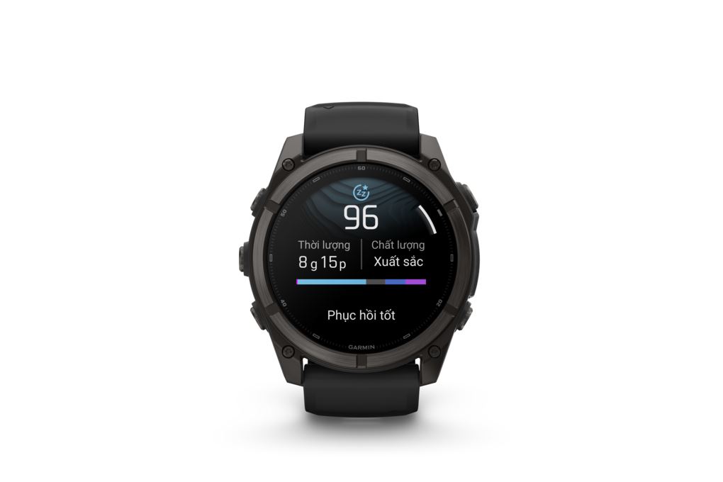 Garmin Fenix 9 Sapphire 51mm viền Titanium Carbon dây silicone Màu Đen