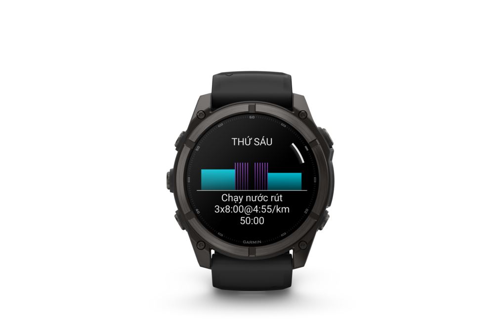Garmin Fenix 9 Sapphire 51mm viền Titanium Carbon dây silicone Màu Đen